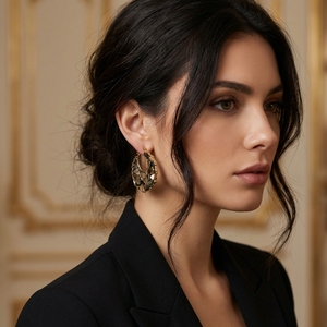 Luxury Natural Abalone Shell <strong>Earrings</strong> <strong>for</strong> <strong>Women</strong> Mother of Pearl Inlay Gold Plated Iridescent Shell Hoop <strong>Earrings</strong> Boho Jewelry - Product Image 2