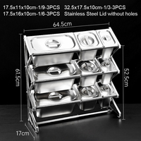 Rak Panci GN Stainless Steel untuk Peralatan Dapur Buffet Hotel, Model Berdiri dan Meja, Cocok untuk Chafing Dish, Dijual Murah