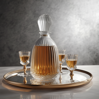 Ensemble de carafe à whisky avec bouteille en verre gravée, bouchon hermétique et coffret cadeau