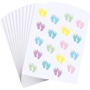 Pegatina adhesiva con diseño de huella de bebé, pegatina decorativa para cierre de sobres, decoración para baby shower, papel autoadhesivo para decoración navideña - Product Image 5