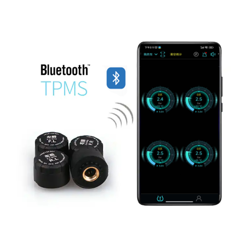 5.0 Bluetooth Ble TPMS mobil untuk 2-10 Sensor, sistem monitor Sensor tekanan ban tekanan ponsel dengan Bluetooth APP TPMS