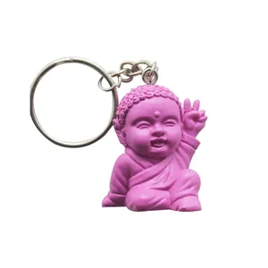 Su misura mini buddha statua a buon mercato portachiavi in resina artigianale mini figura Buddha mini portachiavi ciondoli viaggio souvenir regalo