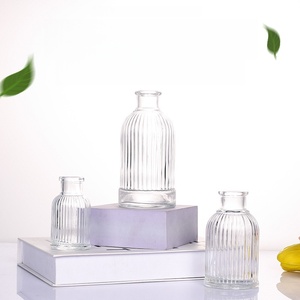 Botella Difusora de Perfume y Aceites Esenciales de Vidrio con Rayas Verticales, a Prueba de Fugas, de <span class=keywords><strong>50ml</strong></span>, 100ml y 200ml, con Tapa y Tapón, en Oferta - Product Image 3