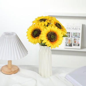Bouquet de tournesols artificiels 30cm-100cm, fleurs en soie pour la décoration de bureau et de salon - Product Image 2