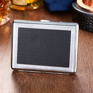 EA598 Étui à cigarettes de luxe en métal 20 boîtes en <span class=keywords><strong>cuir</strong></span> étui à cigarettes portable à la mode étui à tabac personnalisé vintage - Product Image 4