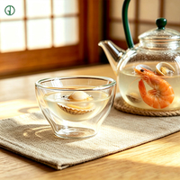 Tasses en verre borosilicate à double paroi avec logo personnalisé, 30 ml, tasses en verre transparent isolées, bol en verre pour soupe