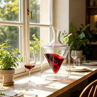 Distributeur rapide de whisky et de bière 1000 ml, seau à glace à base conique et bouche biseautée, ensemble de carafe à vin en verre cristal