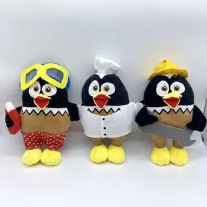 कस्टम कार्टून: पेंगुइन प्लग खिलौना अजीब शेफ सर्फिंग पेंगुइन भरवां प्लश खिलौना