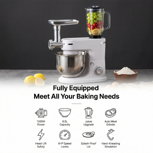 <span class=keywords><strong>Mixeur</strong></span> sur socle 3-en-1 en gros, batteur électrique 6 vitesses avec bol en acier inoxydable de 6 L pour usage domestique et commercial, hachoir à viande et blender - Product Image 3