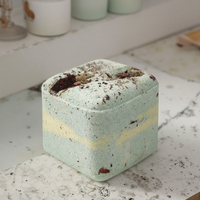Bombe de bain carrée naturelle avec logo personnalisé, luxe, relaxante, parfum intense, 50g