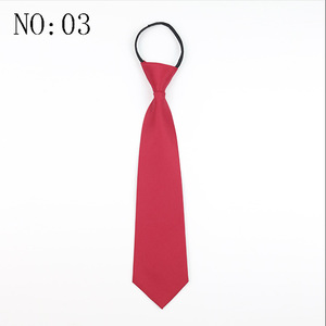 Color sólido Cremallera Corbata Hombres Negocios Formal Profesional Negro Rojo Azul Lazy Tie Venta al por mayor Spot - Product Image 5