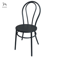 Chaises de salle à manger de style rétro, de fabrication artisanale, avec dossier rond en métal, de luxe