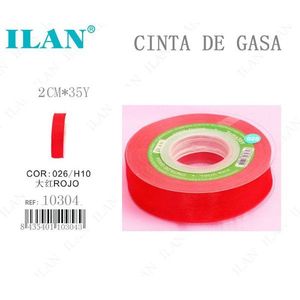 Cinta de Gasa ILAN de 2 cm x 35 yardas, Roja, para Manualidades y Costura - Product Image 1