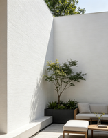 Panneaux de pierre flexibles blanc mat avec finition rainurée ultra fine, imperméables, feuilles murales en argile MCM
