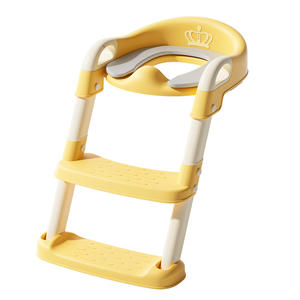 Taburetes Infantiles de Plástico, <span class=keywords><strong>Asiento</strong></span> de Inodoro Plegable Tipo Escalera con Diseño de <span class=keywords><strong>Corona</strong></span> para Niños y Niñas, para el Hogar - Product Image 2