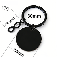 Porte-clés en acier inoxydable 201 Ywyougang avec breloque cœur et symbole infini, anneau en fer gravable personnalisé, multicolore, idéal pour les cadeaux