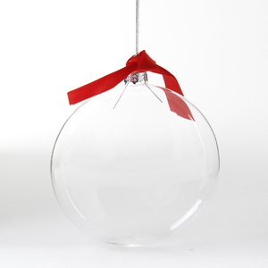 YILI Custom <span class=keywords><strong>clear</strong></span> 8cm 10cm di vetro soffiato a mano personalizzato albero di natale appeso Baubles Baubles piatto - Product Image 2