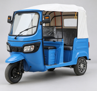 Tuk Tuk Eléctrico Semiabierto para Pasajeros, Control de Modo Dual, Triciclo Multipasajeros para Transporte Público Urbano y Turismo