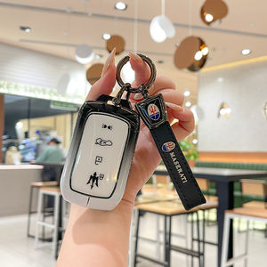 Funda <span class=keywords><strong>de</strong></span> Silicona y Aleación <span class=keywords><strong>de</strong></span> Zinc para Llaves <span class=keywords><strong>de</strong></span> Coche Maserati Levante Ghibli Levante Quattroporte, Anillo para Llaves, Llavero, Bolsa - Product Image 4