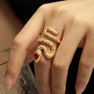 Anello Gotico a Forma di Serpente per Donne, Gioiello Regolabile con Texture, Regalo di Halloween - Product Image 1