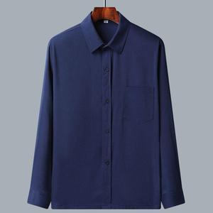 Dad's Long Sleeved Shirt Middle-aged Ice Silk Casual Shirt Spring and Summer Clothes <strong>Elderly</strong> Men's Top Summer Thin - Product Image 5