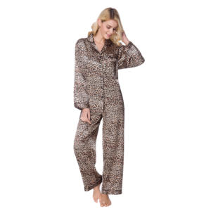 Pijamas de diseñador de dos piezas para mujer, pijamas de satén de seda, ropa de dormir, pijamas a juego para parejas, conjuntos de pijamas de seda - Product Image 5