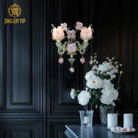 Joaillerie Design créatif Applique murale décorative de luxe de haute qualité en cristal Lampe murale en cristal pour hôtel villa Fleur