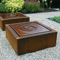 Étang de fontaine de chute d'eau de jardin de nappe phréatique en acier Corten