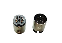 YZTECH DIN POWER Conector Hembra Tipo Soldadura 8P, Contacto de Latón, Carcasa de Nylon, Niquelado, 2A 500V (sin copa de soldadura)