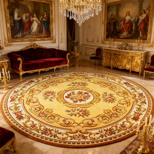 2025 nouveau <span class=keywords><strong>tapis</strong></span> en laine <span class=keywords><strong>rond</strong></span> classique européen NZ Style cour française médaillon floral <span class=keywords><strong>tapis</strong></span> tufté à la main pour salon de luxe - Product Image 2