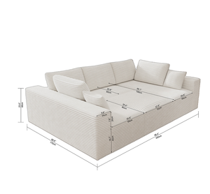Modular Sectional <b>Sofa</b> Seat,Upholstered Compressed Couch for <b>Living</b> <b>Room</b>,Bedroom,Apartment,No Assembly Required - Product Image 5
