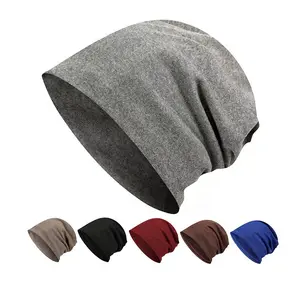 HKS0006 оптовая продажа, мужские однотонные облегающие шапки унисекс, двухслойные хлопковые зимние теплые облегающие шапки с индивидуальным логотипом