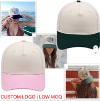 Topi Snapback Katun 5 Panel Blok Warna Bordir Custom Cetak Dua Warna Model Baseball