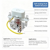 Interrupteur à bouton-poussoir autobloquant avec fil jaune pré-câblé, bouton d'alimentation ovale pour petits appareils électroménagers, interrupteurs pour Glocks