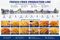Complete productielijn voor aardappelchips voor voedingsmiddelenproducenten, inclusief wassen, schillen, sorteren, snijden, frituren en invriezen