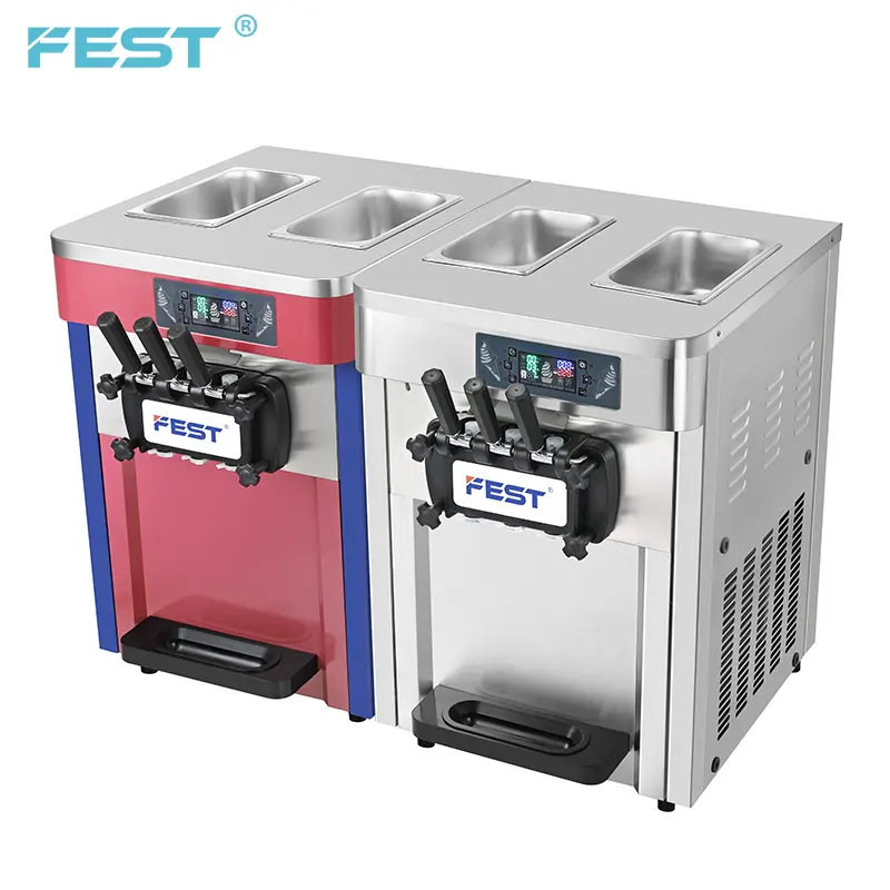 Fest 220V động cơ kép thép không gỉ Mini Máy làm kem và thanh thương mại đa chức năng Countertop Ice Cream Maker