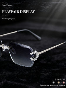 3.2 캐럿 천연 <span class=keywords><strong>VS</strong></span> 다이아몬드와 다이아몬드 컷 렌즈 sifier 무테 사용자 정의 다이아몬드 선글라스 - Product Image 1