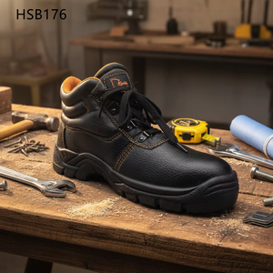 Chaussures de sécurité YYR, Port Operation, en cuir PU, avec embout et semelle en fer, coutures en bois, semelle en caoutchouc, chaussures de travail HSB270 - Product Image 5