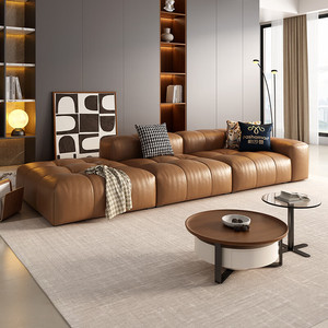 Sofá <span class=keywords><strong>en</strong></span> Forma de <span class=keywords><strong>L</strong></span> de Cuero Genuino al por Mayor, Sofás de Alta Calidad para Sala de Estar, Sofá Moderno y Relajante - Product Image 1