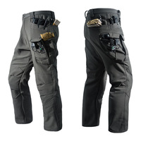 Pantalones de Senderismo Tácticos IX7 para Hombre, Cálidos, Casuales, de Longitud Media, Forrados de Forro Polar, para Exteriores