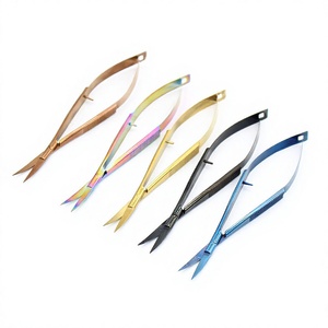 Ciseaux de beauté en acier inoxydable à lame incurvée et tranchante 3,5 pouces et 4 pouces pour droitiers, certifiés ISO/CE pour la manucure russe et les soins des ongles - Product Image 1