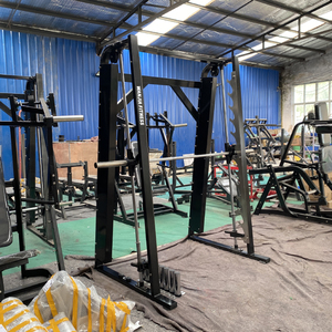 Máquina <span class=keywords><strong>Smith</strong></span> comercial para construcción de acero resistente para gimnasio con bloqueo de seguridad y barra ajustable - Product Image 5