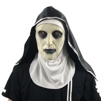 En stock - Masque de nonne du film d'horreur Halloween The Conjuring 2, en latex, avec fonction lumineuse, accessoire de cosplay et costume, tailles M/L/XL