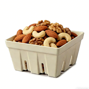 Bol de service carré beige en gros avec trous de drainage pour pique-niques, barbecues et fêtes - Product Image 4