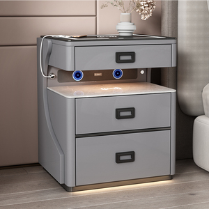 Chất lượng cao hiện đại sang trọng thông minh Bàn Cạnh Giường ngủ với đèn LED không dây sạc an toàn Bluetooth Loa phòng ngủ đồ nội thất bằng gỗ - Product Image 4