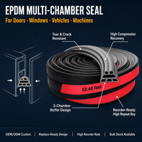 Bande de caoutchouc EPDM autocollante multi-chambres, joint d'étanchéité résistant aux intempéries, amortisseur pour porte, fenêtre, remplacement automobile, soudure