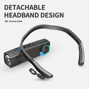 Smiling Shark Detachable Headlamp Led Rechargeable Outdoor Sports Lighting With <b>Dimmer</b> Adjustable Headband - Product Image 3