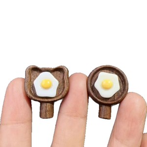 Wood Frying Pan Egg <b>Beads</b> For Jewelry Making Handmade Peach Wood <b>Loose</b> <b>Beads</b> Accessory Style 1 Style 2 - Product Image 5