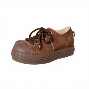 Xinzirain Zapatos Derby de Punta Grande con suela gruesa personalizada con cordones de lona de gamuza de ocio - Product Image 1