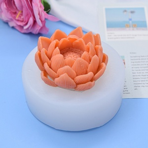 แม่พิมพ์เรซิ่นรูปดอกไม้ขายส่ง แม่พิมพ์ซิลิโคนรูปดอกบัว 3 มิติ สำหรับทำเทียนหอมตกแต่งบ้าน - Product Image 2